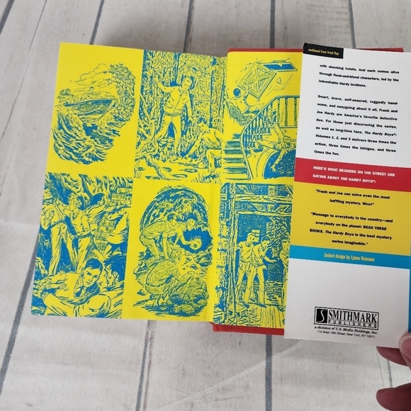 Vintage 90s Hardy Boys 3 Volumes in 1  Hardcover Book Mystery Stories - Picture 11 of 14